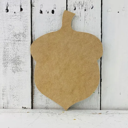 Miniatura 2 de Recorte sin terminar de bellota de otoño, forma de madera, MDF de madera pintable para manualidades