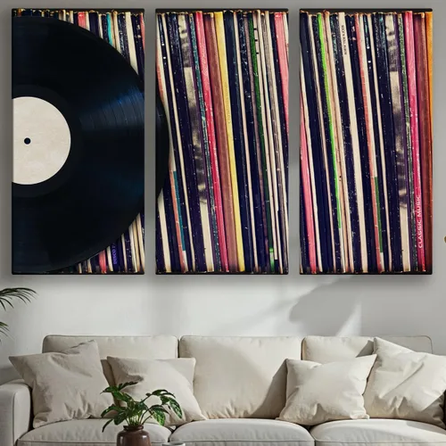 Miniatura 50 de LuxeWood Arte de Pared Musical en Lienzo - Impresiones Temáticas Musicales Medianas y Grandes para Sala de Estar, Oficina, Estudio, Airbnb