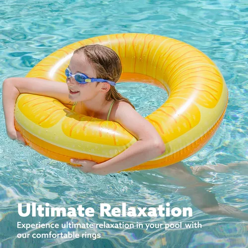 Miniatura 4 de Sloosh 4 Pack Inflatable Pool Floats, Pool Tube Rings, Swim Tubes, Floaties Toys, Beach Swimming Party Toys for Kids and Adults