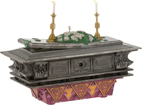 Miniatura 2 de Hallmark Keepsake - Figura decorativa de Navidad 2023, colección Disney La mansión embrujada, el ataúd en el invernadero con luz y sonido, regalos