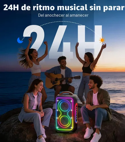Miniatura 2 de Altavoz Bluetooth portátil, pico de 240 W, potente sonido fuerte, altavoz inalámbrico para fiestas con graves profundos, tiempo de reproducción