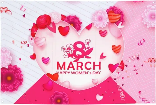 Miniatura 28 de Día de la Mujer Marzo es el Mes de la Historia de la Mujer Pancarta de 70 x 35 pulgadas Fondo de fotografía de fiesta de vacaciones