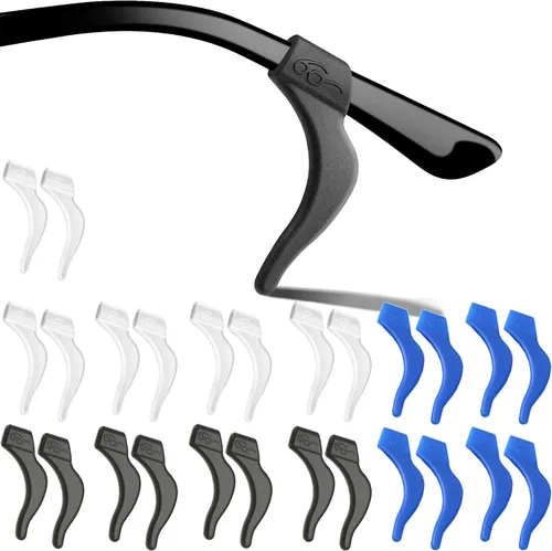 Miniatura 8 de MOLDERP Agarres para Orejas de Anteojos - 21 Pares Antideslizantes para Gafas, Cómodas Puntas de Patillas de Silicona Elástica, Retenedor de Manga