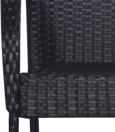 Miniatura 5 de 2 sillas de comedor de ratán para patio, sillas de patio apilables para exteriores, ratán de polietileno con reposabrazos y marco de acero, juego