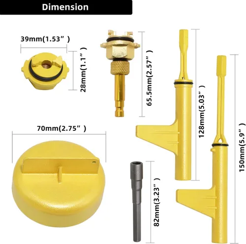 Miniatura 7 de DPTOOL Herramienta de llenado de aceite de transmisión de metal compatible con Mercedes Benz 725.0 8-velocidades 9-velocidades Juego de adaptador