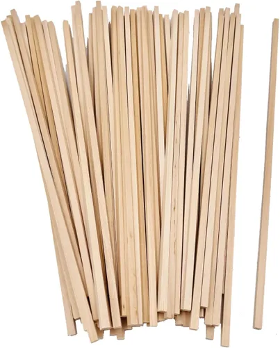 Miniatura 2 de Palitos de madera, 200 varillas cuadradas de madera dura de 1/8 x 1/8 x 12 pulgadas, tiras de madera sin terminar, barra de madera cuadrada
