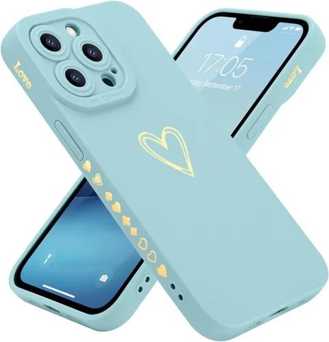 Miniatura 13 de Teageo Funda compatible con iPhone 13 Pro de 6.1 pulgadas para mujeres y niñas, bonito corazón de amor de lujo