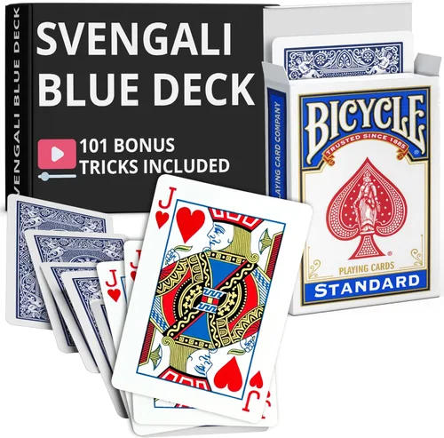 Miniatura 17 de Ted's Sterling Magic Precision Blue Rider Back Bicicleta Svengali Deck con instrucciones para más de 100 trucos (2 de clubes)