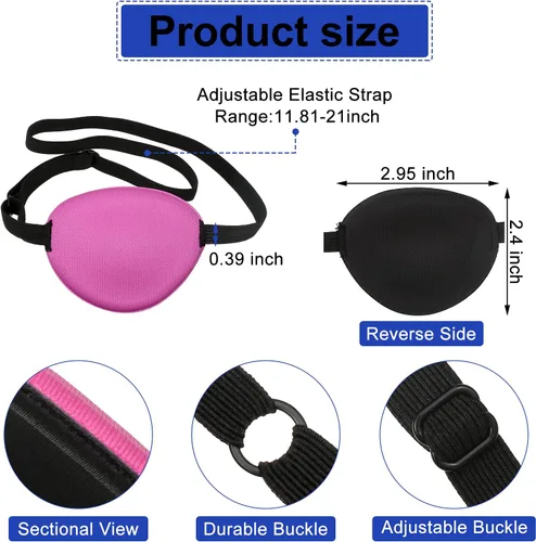 Miniatura 2 de Geyoga 16 parches médicos de seda coloridos para adultos, niños, fiesta pirata, parche ajustable suave para ojos perezosos para ambliopía, hombres