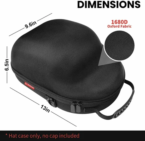 Miniatura 5 de Livelab Funda para sombreros, funda rígida para gorras de béisbol, almacenamiento de sombreros con asa de transporte y correa para el hombro, Azul