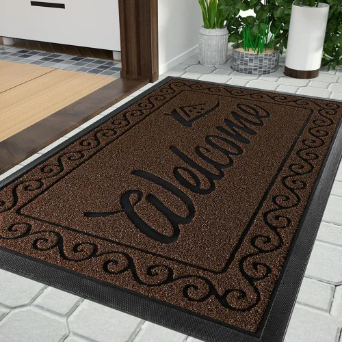 Yimobra Tapete de Bienvenida, Tapetes Resistente y Robusto para Entrada de Casa Interior/Exterior, Felpudo de Puerta Delantera para Patio Exterior,