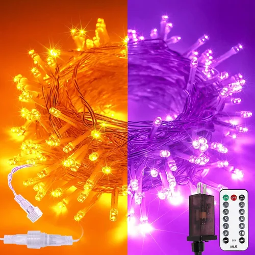 Miniatura 17 de Guirnalda de 100 luces LED conectables para interiores y exteriores, luces de Navidad blancas cálidas de 33 pies, impermeables, 13 modos