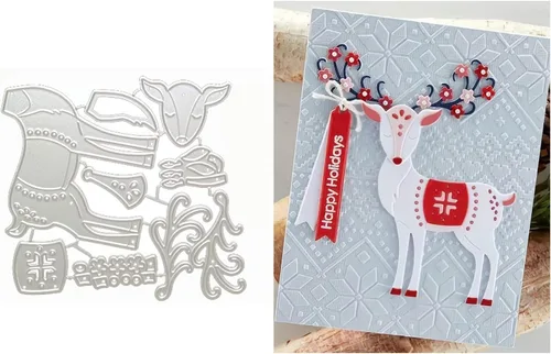 Troqueles de metal de ciervo de Navidad para hacer tarjetas, plantillas cortadas para álbumes de recortes, álbum de fotos, papel decorativo,