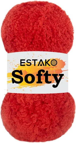 Miniatura 10 de Estako Softy 100% Poliéster Esponjoso Suave Grueso Peso #5 Hilado para Crochet y Tejido 3.52 oz (100 gr) 98 Yds (90 m) (9110 - Blanco)