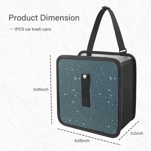 Miniatura 2 de Botes de basura plegables con diamantes de imitación, contenedor de automóvil brillante para organizador y decoración de asientos, accesorios