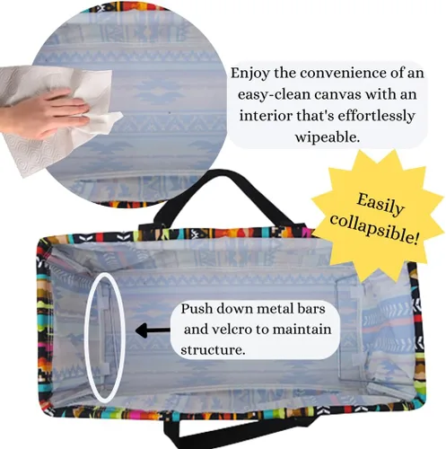 Miniatura 325 de NGIL Bolsa de comestibles reutilizable extra grande plegable de gran tamaño para comestibles, almacenamiento, picnic, playa, Bronco-negro occidental