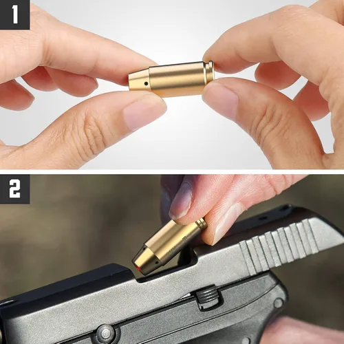Miniatura 4 de Feyachi Bore Sight 9MM/223 5.56/12GA Punto Rojo Laser Zeroing Bore Sighter Pistola Laser Boresighter con 3 Juegos Latón