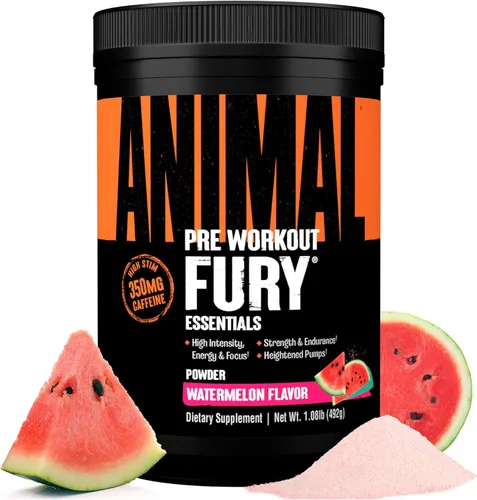 Miniatura 12 de Animal Fury - Suplemento en polvo antes del entrenamiento para energía y concentración, 0.18 onzas de BCAA y 350 mg de óxido nítrico de cafeína sin