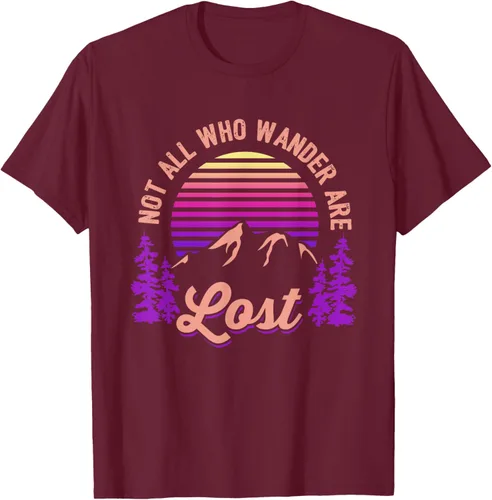 Miniatura 12 de Not All Who Wander Are Lost Vintage Mountains - Camiseta de senderismo, Negro, S