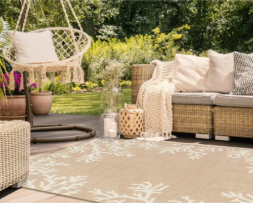 Miniatura 19 de Liora Manne Carmel - Alfombra decorativa de mezcla sintética para interiores y exteriores, de bajo perfil, contemporánea, decoración de peces Agua