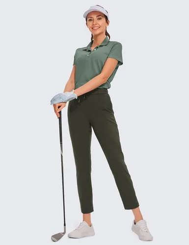 Miniatura 4 de CRZ YOGA - Pantalones de golf elásticos en 4 direcciones para mujer, de 27 pulgadas, pantalones casuales de 78, pantalones deportivos con bolsillos