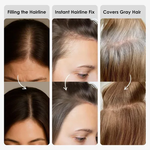Miniatura 3 de Polvo de retoque de raíz, sombra de línea capilar negra para cabello delgado, cobertura de cabello gris, mujeres y hombres