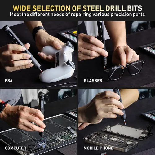 Miniatura 5 de Juego de destornilladores pequeños, destornillador eléctrico 71 en 1 inalámbrico con luz LED, 5 ajustes de torque, MAX 0.6Nm, juego de 42 puntas