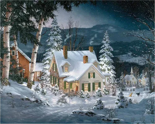 White Mountain Rompecabezas de 1000 piezas para vacaciones de invierno y Navidad con piezas grandes, regalo para adultos y familia de 24 x 30