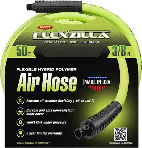 Miniatura 6 de CRAFTSMAN Compresor de aire, 20 galones, 1.8 HP, herramientas de aire sin aceite, manguera de aire roja y Flexzilla, 3/8 pulgadas x 50 pies