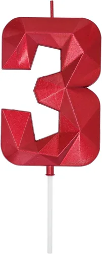 Miniatura 132 de DERVENTA Velas de cumpleaños con números grandes, 3D, color rosa, 3.7 pulgadas, decoración para tartas de fiesta, 1 pieza (número 3 rosa)