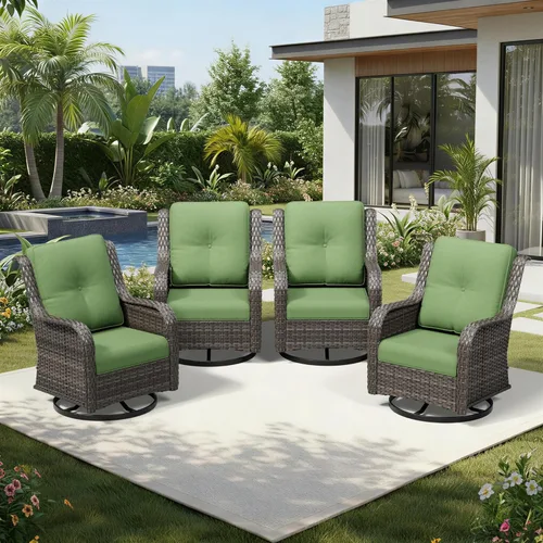 Miniatura 95 de Joyside Juego de sillas de mimbre para patio, juego de 3 piezas de mimbre para exteriores con 2 sillas reposabrazos y 1 mesa auxiliar para terraza
