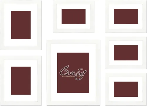 Miniatura 17 de Craig Frames, juego de 7 portarretratos de madera compuesta para colgar en pared. Portaretratos con fondo blanco