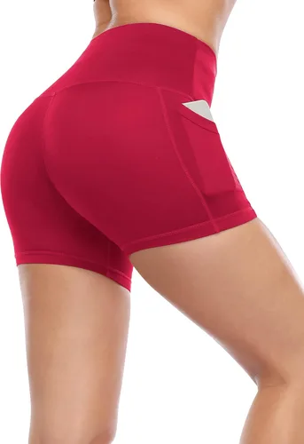 Miniatura 2 de CADMUS - Pantalones cortos deportivos de tiro alto para mujer, para yoga, acondicionamiento físico y correr, con bolsillos profundos