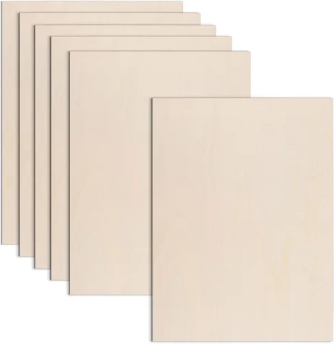 Miniatura 9 de Paquete de 6 hojas de madera de tilo de 12 x 18 x 1/8 pulgadas a 0.118 in de madera contrachapada sin terminar para manualidades, tableros de madera