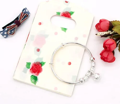 Miniatura 4 de Joyhey 100 bolsas pequeñas de plástico para mercancías de 3.5 x 5.9 pulgadas, bolsas de compras, bolsas de venta al por menor, bolsas de regalo