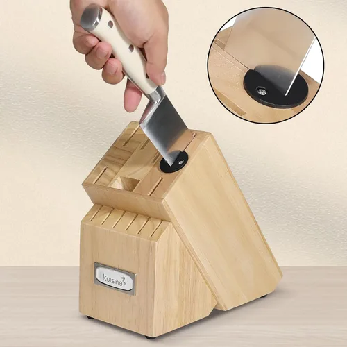 Miniatura 3 de Juego de cuchillos de chef Kuisine, juego de cuchillos de acero inoxidable de alto carbono afilados con mango ergonómico, juego de bloques de Blanco