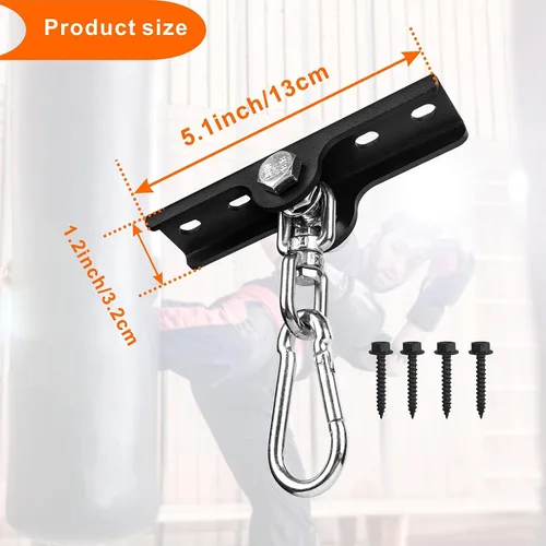 Miniatura 2 de Colgador de saco de boxeo pesado, gancho de viga de madera para colgar bolsas pesadas, soportes giratorios de 360° para entrenamiento de boxeo, Muay