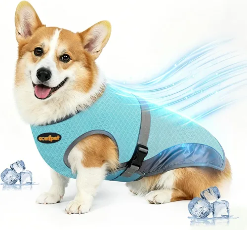 Chaleco refrescante para perros, chaleco fresco y ligero para perros, chaleco refrescante ajustable y cómodo para perros, de malla transpirable con