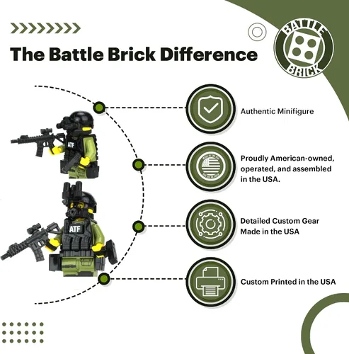 Miniatura 2 de Battle Brick Coleccionable ATF Special Response Team SRT Officer Custom Collectible Minifigure
