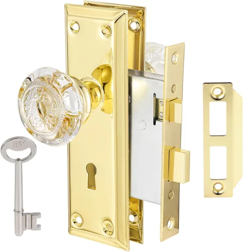 Miniatura 7 de Juego de cerradura de embutir ToPToToo para puerta interior, pomos de puerta de vidrio de cristal interior, reemplazo de perilla de puerta