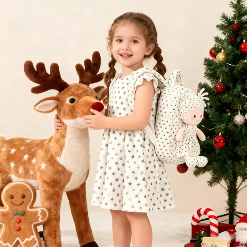 Miniatura 46 de Onetoo Mochila para niños pequeños, regalos de regreso a clases, mochilas para niñas y niños con muñecas de bebé ligeras y suaves en vestido