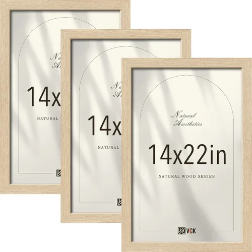 Miniatura 36 de VCK Juego de 3 portarretratos de madera negra de 8 x 10 pulgadas con exclusiva veta de madera, marco para el hogar, estudio y galería, mesa o colgar