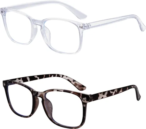 Miniatura 8 de Paquete de 2 lentes cuadrados de luz azul, unisex, anteojos ligeros para mujer, Halloween, vacaciones, uso diario