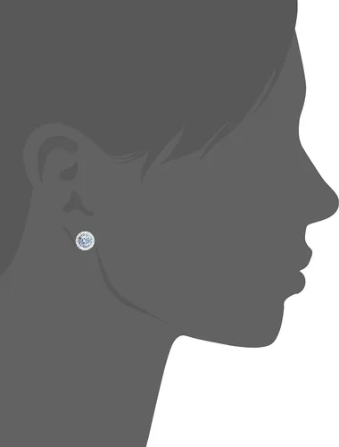Miniatura 2 de Sterling Silver Crystal Halo Stud Earrings