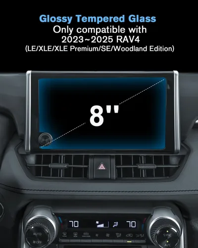 Miniatura 2 de Protector de pantalla táctil de 8 pulgadas para Toyota RAV4 (LE/XLE/XLE Premium/SE/Woodland Edition) para vidrio templado brillante 2023 2024 2025