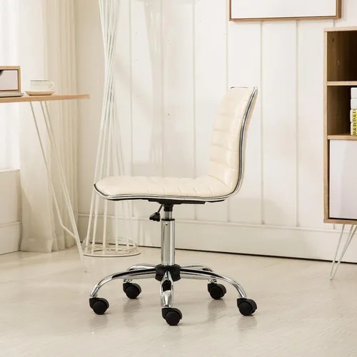 Miniatura 3 de Roundhill Furniture Fremo Chromel - Silla de oficina ajustable con elevación de aire, color beige