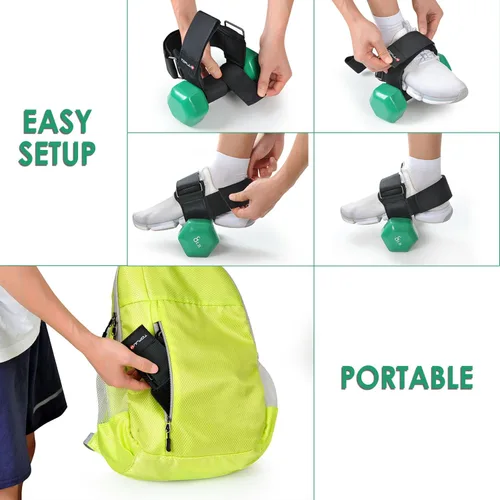 Miniatura 5 de Accesorio Original para Pie de Mancuerna, Entrenador de Tibial, Pesas de Tobillo Ajustables, Correas de Tobillo para Levantamiento de Pesas, Negro