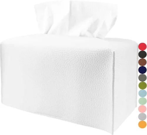 Miniatura 20 de Cubierta de Caja de Paños Grande Rectangular – Soporte de Caja de Paños Rectangular de Tamaño Plus con Cinturón Inferior [JESMINI, Negro] Soporte