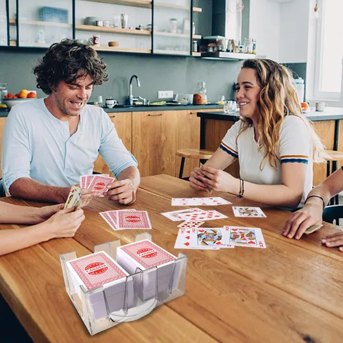 Miniatura 7 de GSE Games & Sports Expert Bandeja giratoria para cartas Canasta de 6 barajas, soporte giratorio de 360°, soportes giratorios para manos y pies