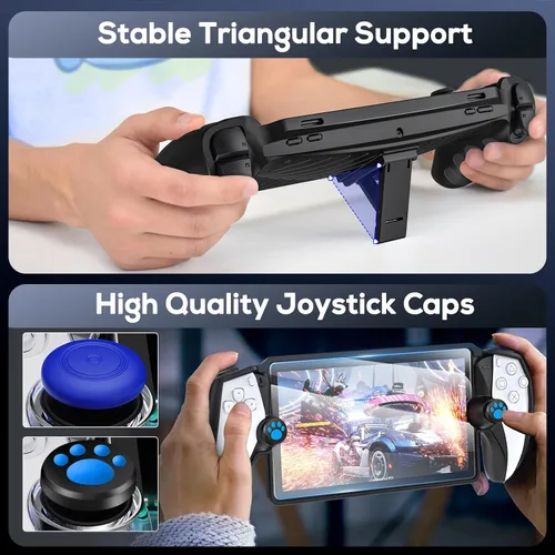 Miniatura 5 de Kit de accesorios 10 en 1 para Playstation Portal, estuche de transporte KOVA y funda de piel TPU con soporte para consola PS5 Portal, carcasa
